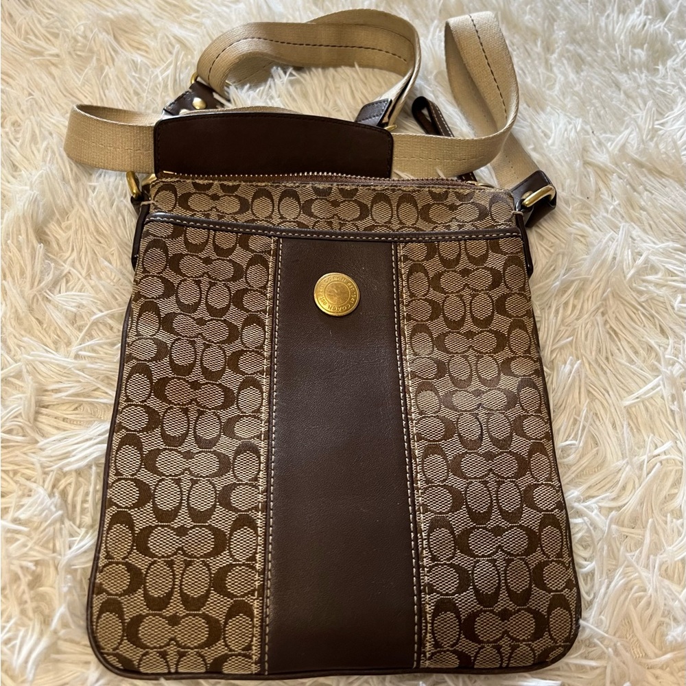 Coach tan and brown crossbody.